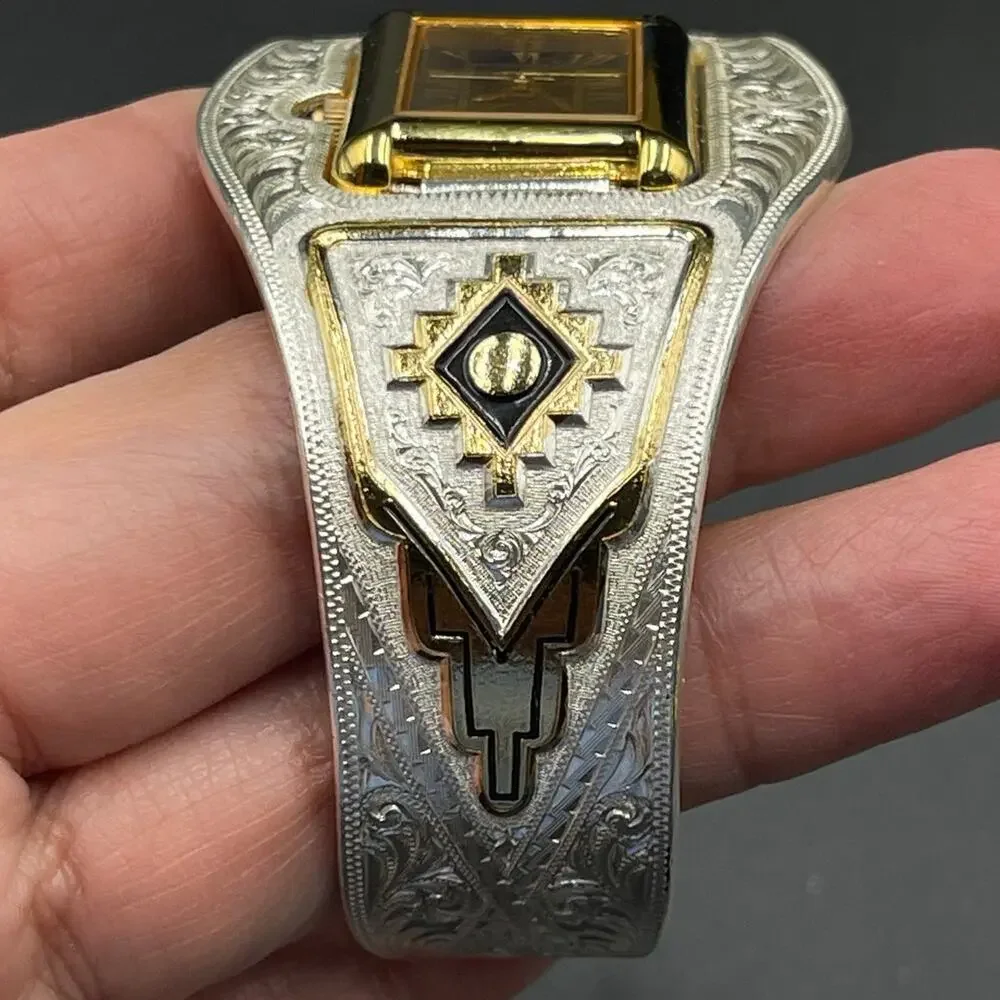Montana Silversmiths Cuff Watch Southwest Aztec Western Vtg Brand New in Box
